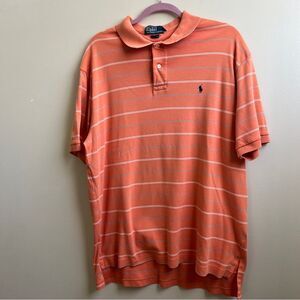 Polo by Ralph Lauren orange striped cotton polo shirt Size XL pony